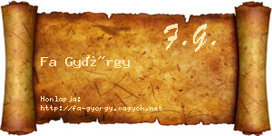 Fa György névjegykártya
